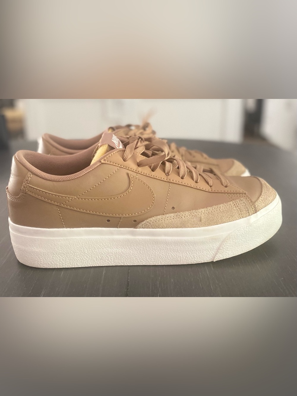Nike Women’s Brown Platform Leather Sneakers